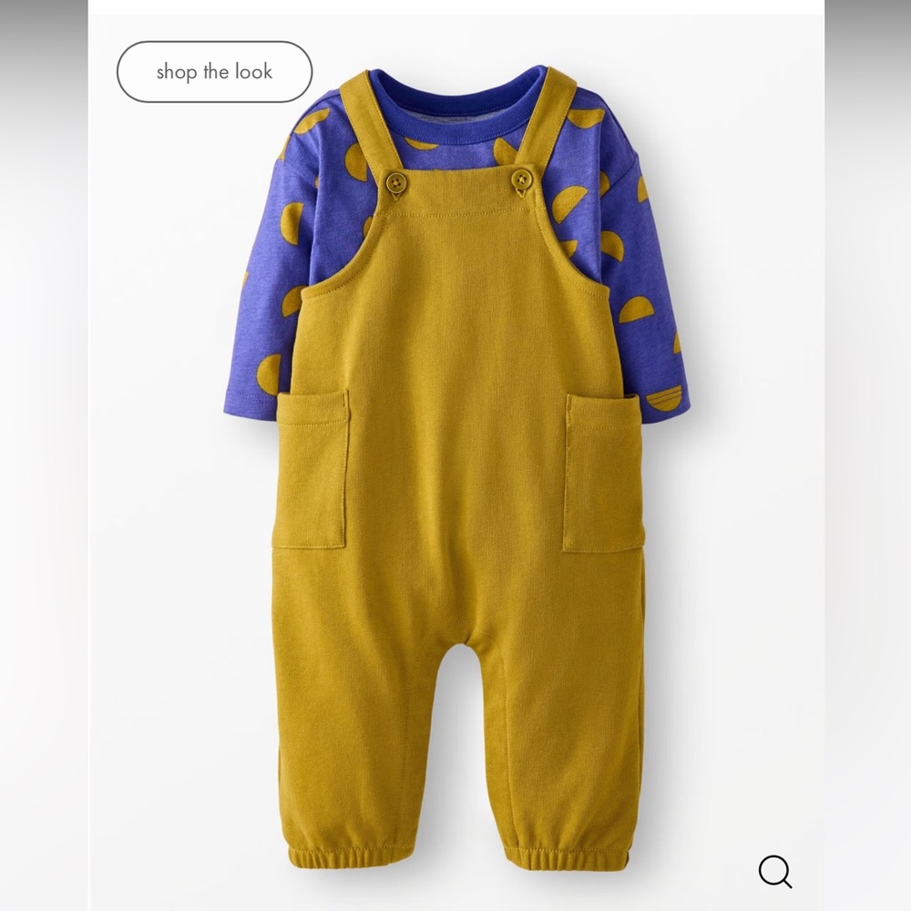 Baby Long Sleeve T-Shirt & French Terry Overalls Set